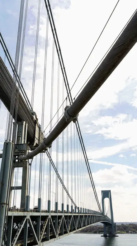 Aerial Grid applied to Stop two, the cables against a graded sky