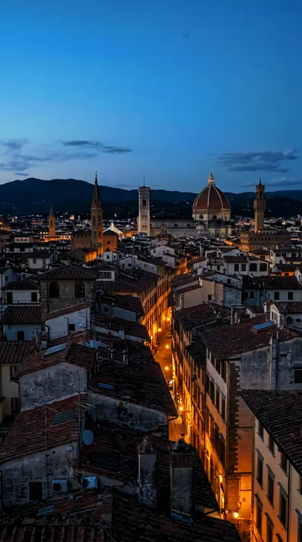 Roof Ladder applied to Stop one, the parapet at dusk